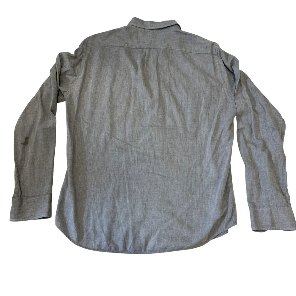 J.Crew Mens Slim Fit Cotton‎ Shirting Button Down Grey Twill Long Sleeve Shirt M